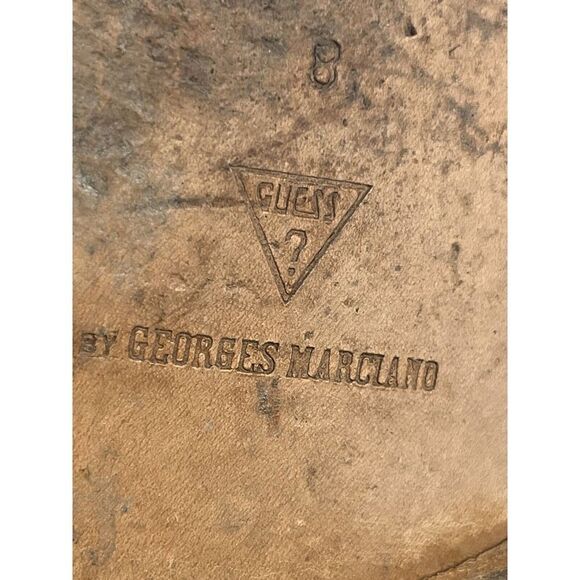 Vtg Guess by Georges Mariano Animal Print Pony Hair Suede Boots Sz 8 - Picture 10 of 12